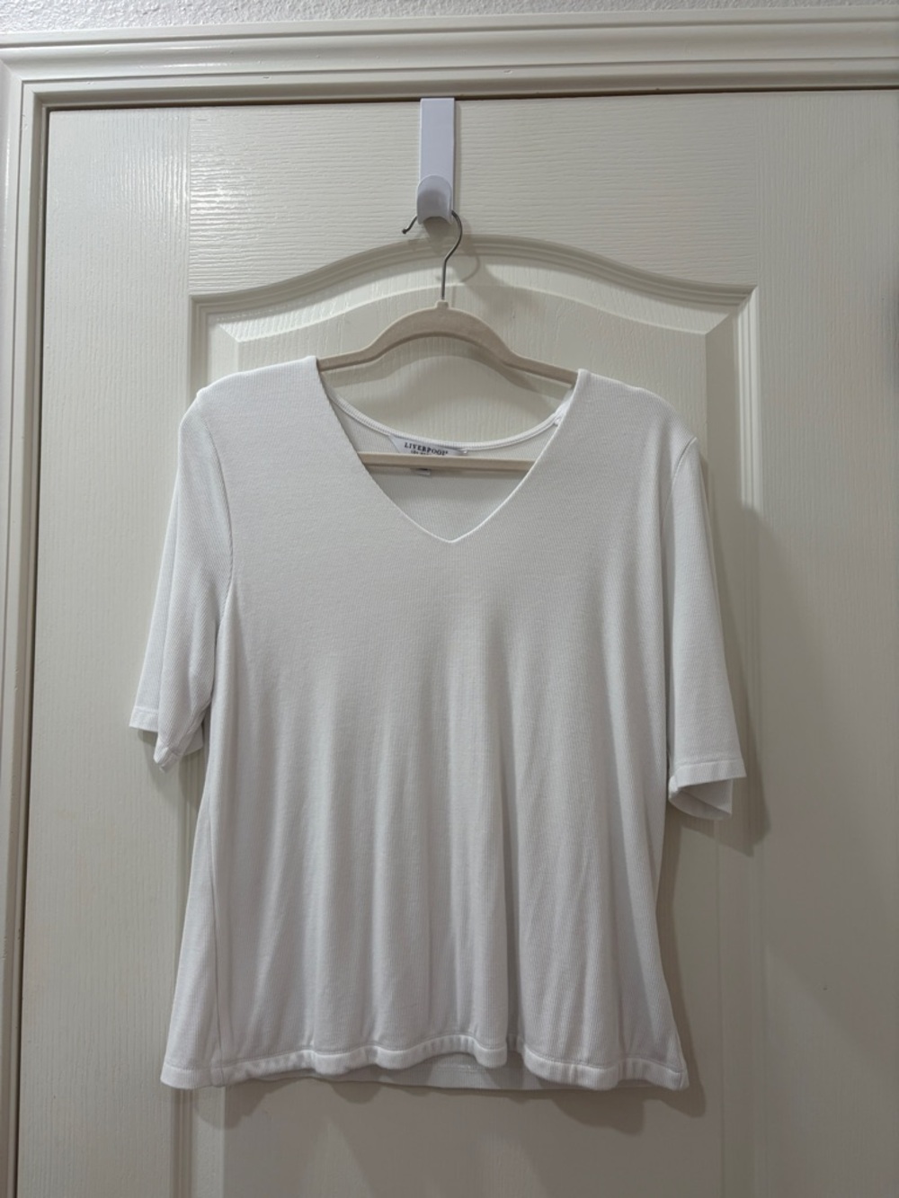 Liverpool White V-Neck Short Sleeve Tee